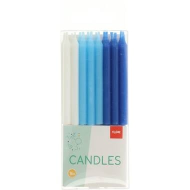 Kaarsjes Blauw 6cm 16 stuks