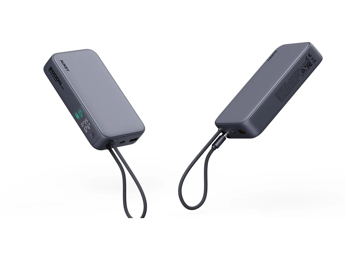(100W) Spark Sling 20000mAh Powerbank USB C / USB A Ladegerät inkl. USB C Ladekabel Power Delivery (PB-Y48) - Grau