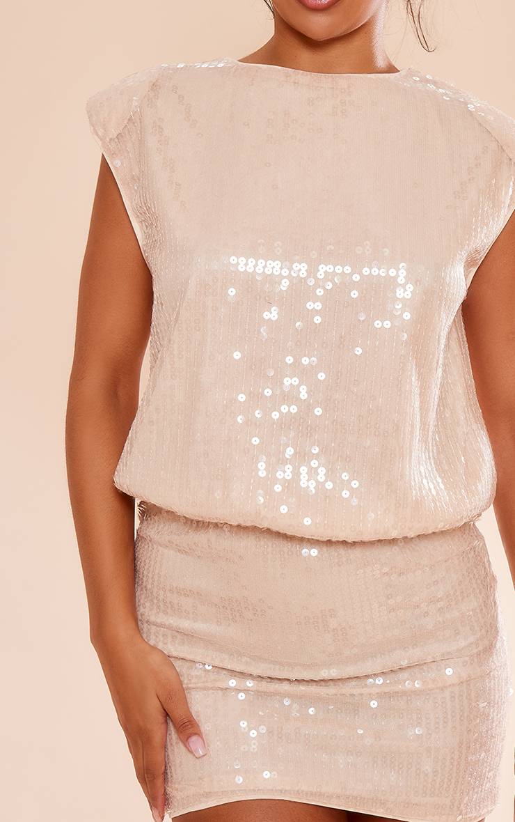 Nude Robe Moulante Sans Manches À Sequins Avec Épaulettes