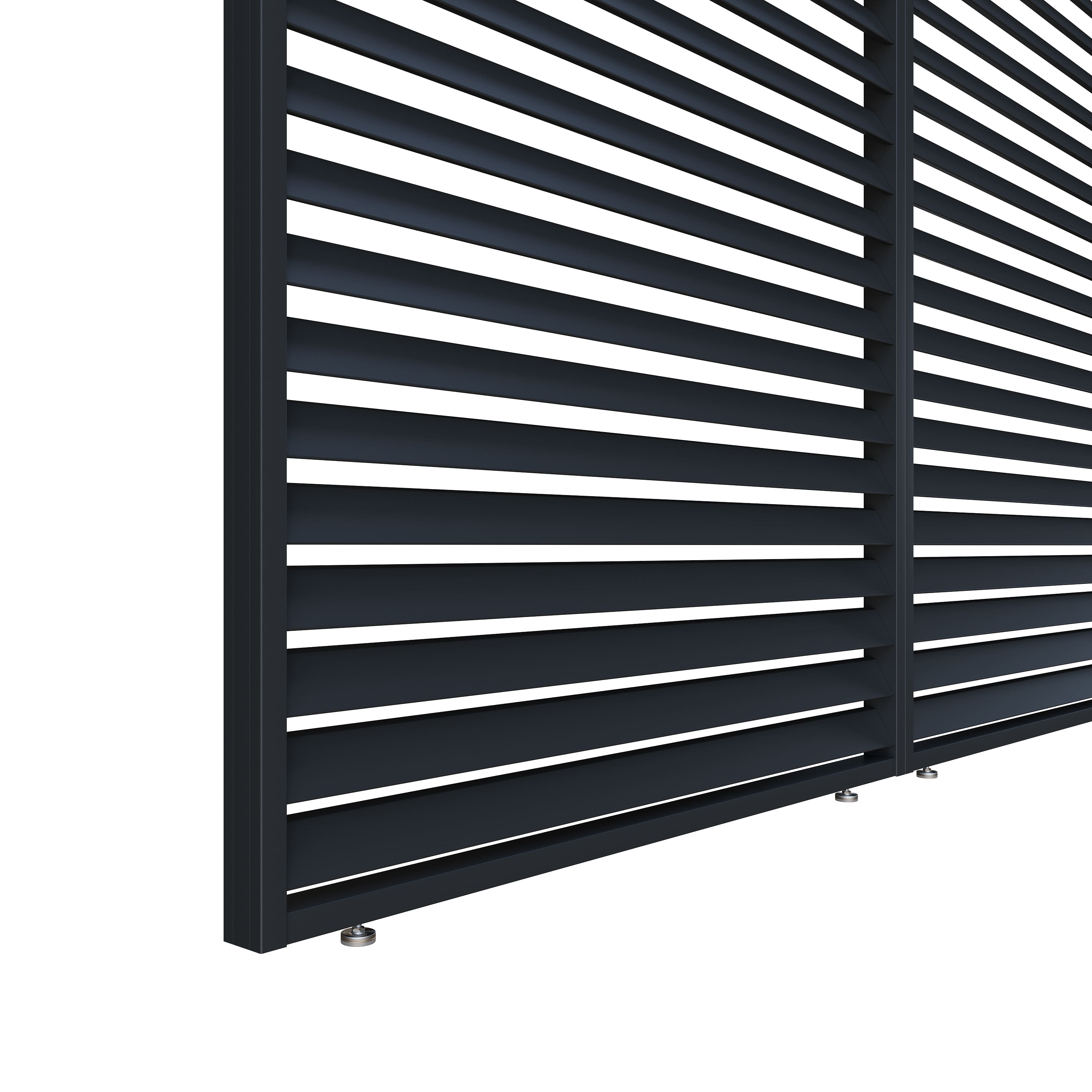 Pergola Pavillon mit Lamellen Dach Oasis 3,6 x 4m anthrazit