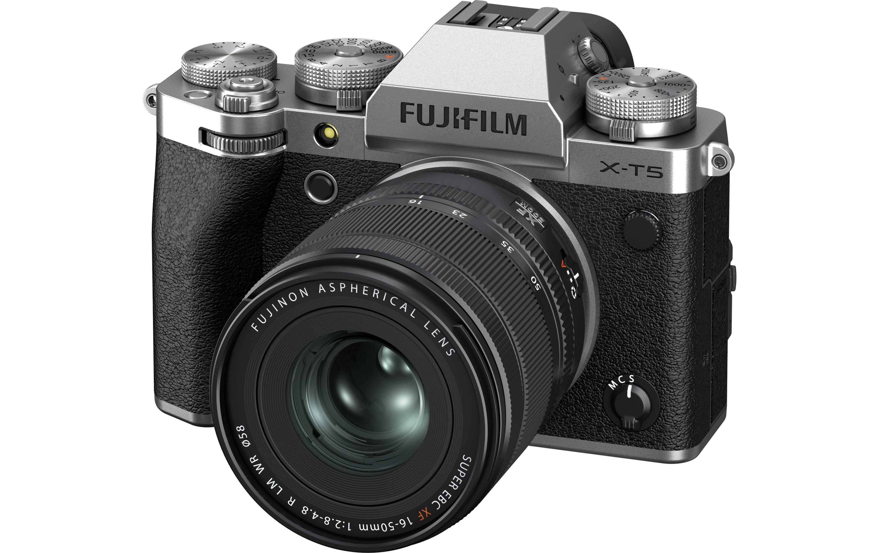 Fotokamera X-T5 Kit XF 16-50mm Silber<br>Spiegellose Systemkamera mit 40.2 Megapixel-Sensor und integriertem Fünf-Achsen-Bildstabilisator inkl. Objektiv