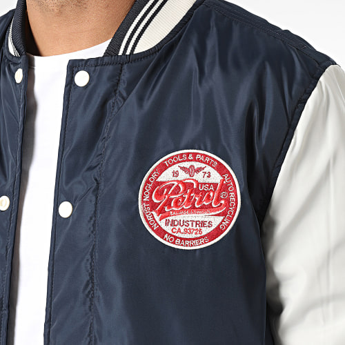 Veste Teddy JAC112 Bleu Marine Blanc