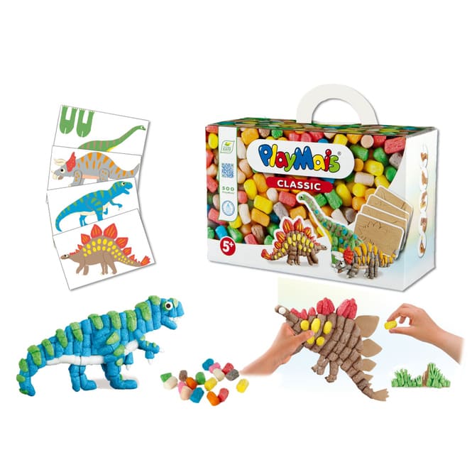 PlayMais - Bastelset Dinosaurier - 550 PlayMais + Schablonen