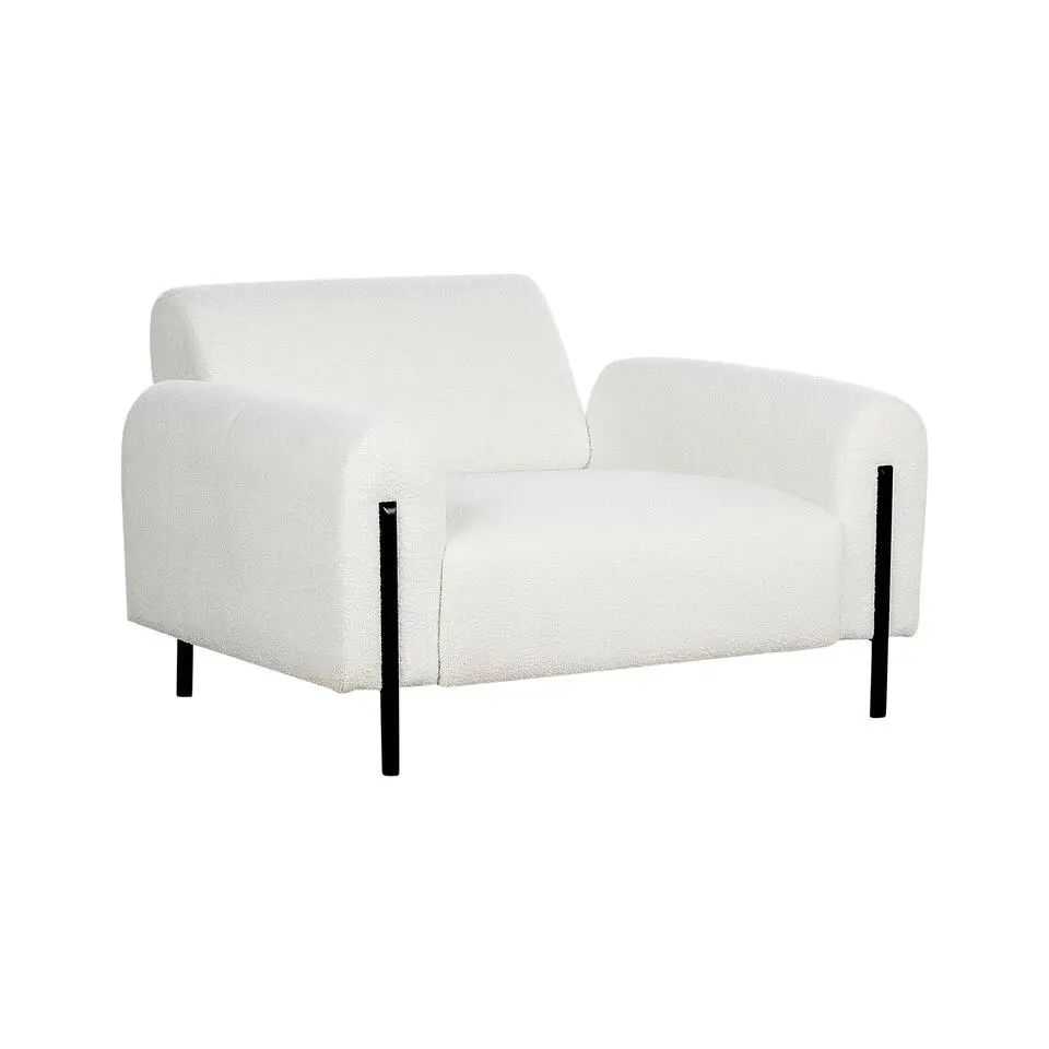 ASKIM - Fauteuil - Wit - Bouclé