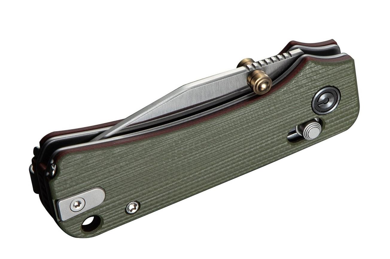 Civivi Baby Banter 2 - TG C24074-1, Satin 14C28N, Milled Green/Red G10, Tweezers and Toothpick, zakmes