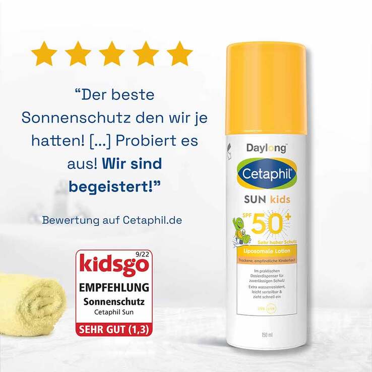Cetaphil Sun Kids liposomale Lotion SPF 50 + Sonnenschutz, 2x150 ml