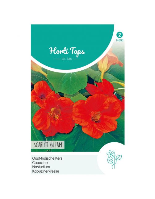 Hortitops Tropaeolum - Oost-Indische Kers Scarlet Gleam Rood - Bloemenzaden - 3 g