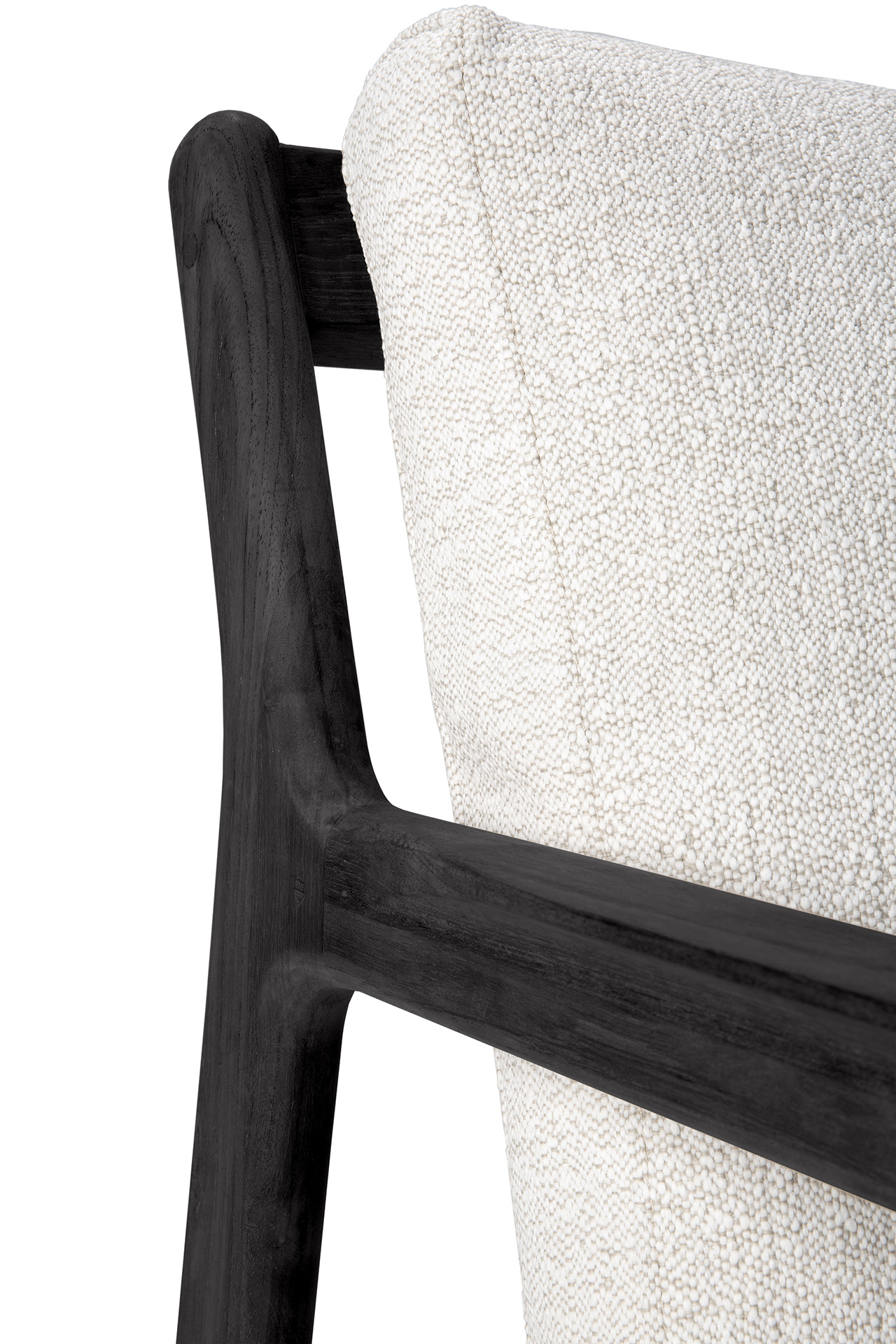 Teak Jack sofa 265cm - zwart - compleet - off white kussen