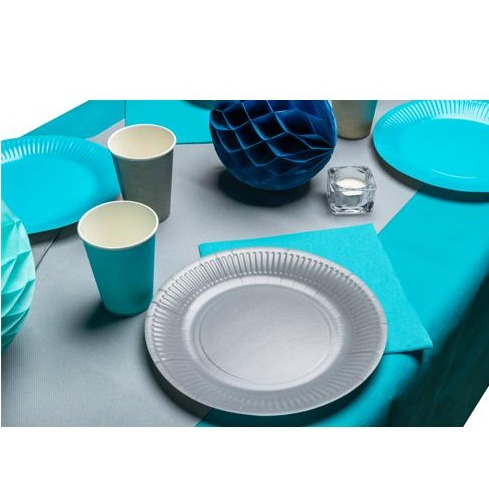 (15er Set) Pappbecher Einweg Papier Becher Party Geschirr Tisch Deko (89116I) - Türkis