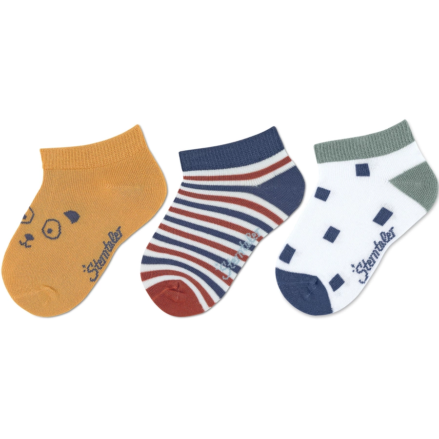 Sterntaler Sneaker-Söckchen Bär, 3er-Pack gelb