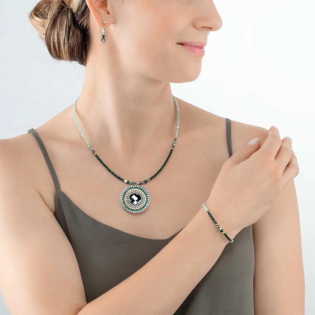 Bracelet Coeur de Lion Amulette Glamorous vert