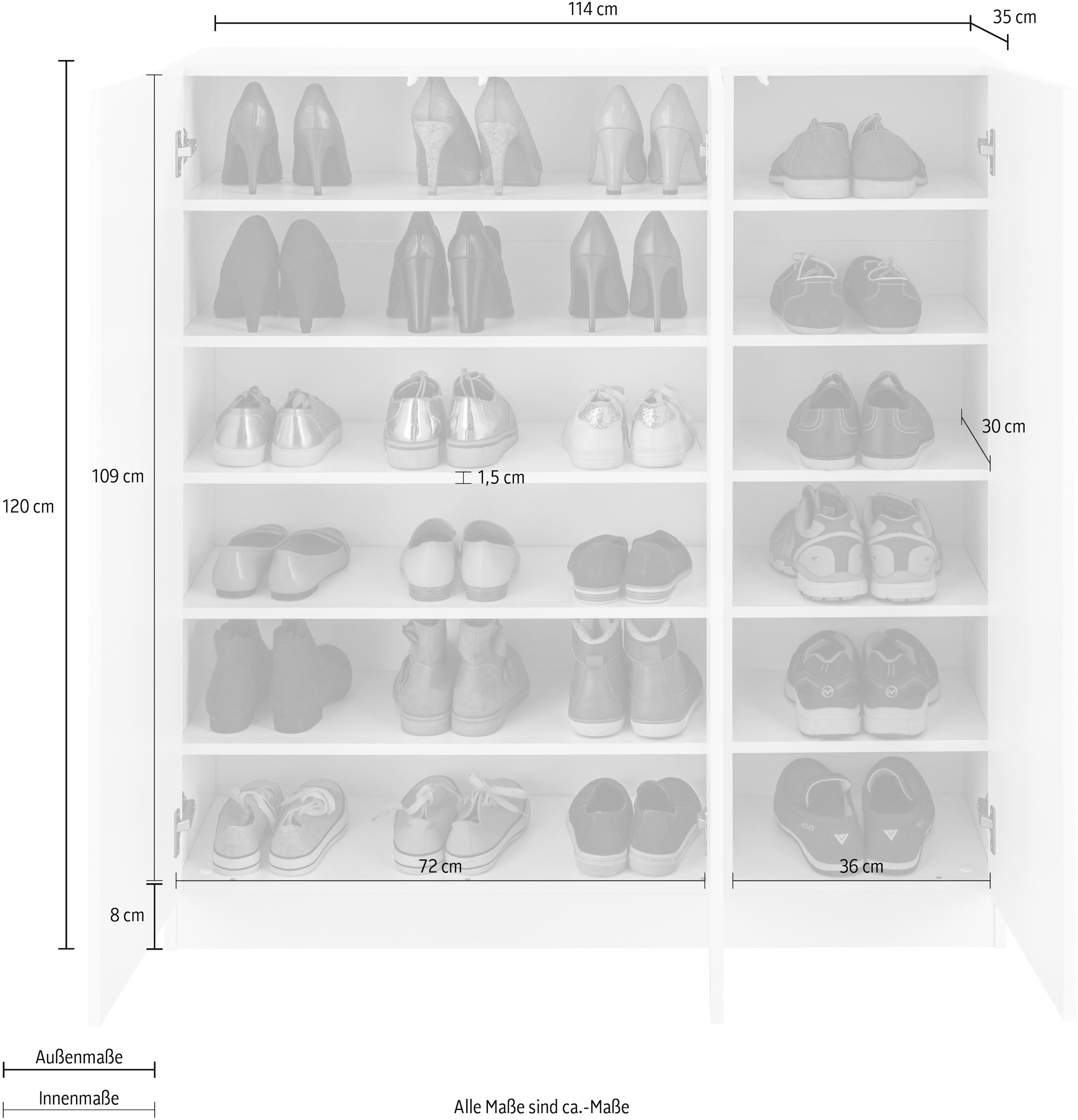 borchardt Möbel Schuhschrank »Vaasa3« Breite 114 cm