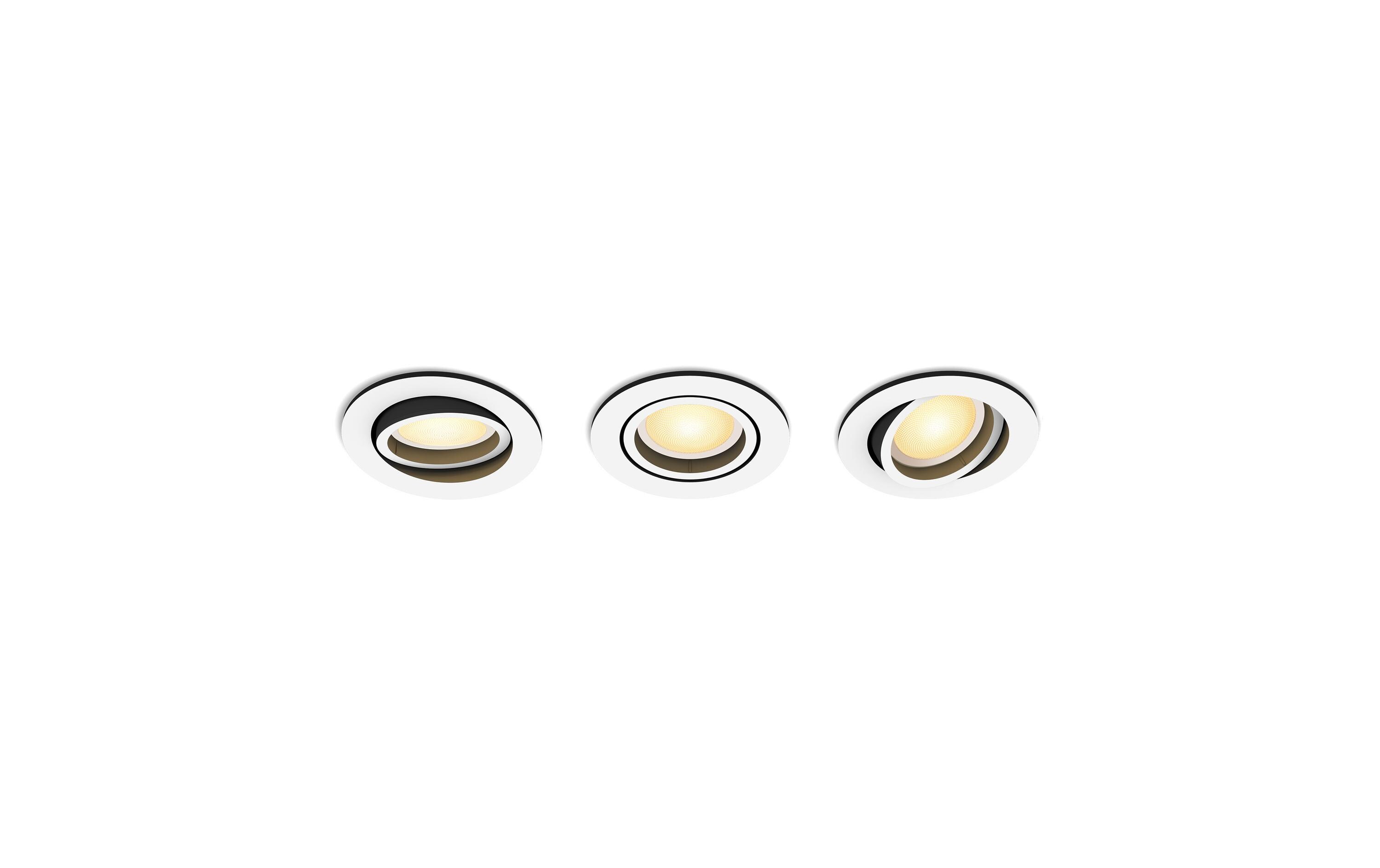 White Ambiance Milliskin Einbauspot 3er-Pack Rund Weiss<br>Präzise Lichtlenkung in reinem Weiss