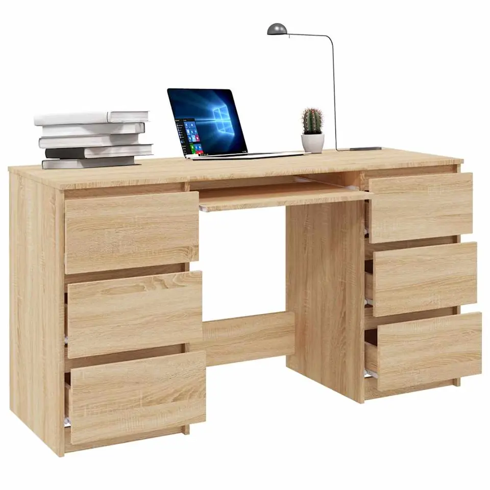 vidaXL - Schrijfbureau - Bruin - Bewerkt hout