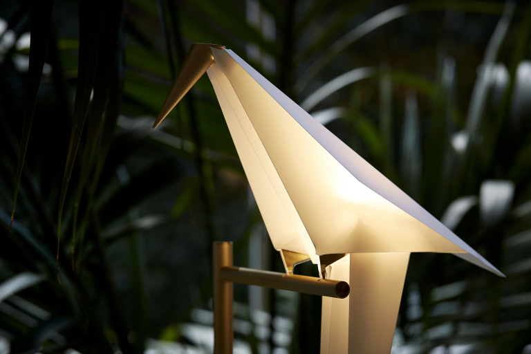 Moooi Perch Light vloerlamp LED messing/wit
