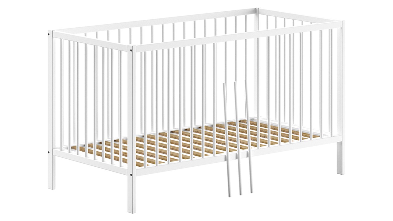Babyledikant Dino 70x140 met verzorgingstafel wit