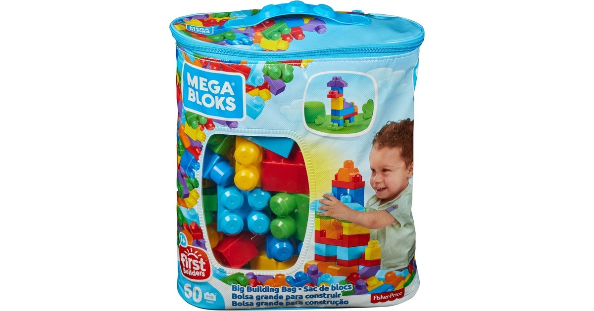 MattelFirst Builders - Big Building Bag (Classic), 60 stuks Constructiespeelgoed  (DCH55)