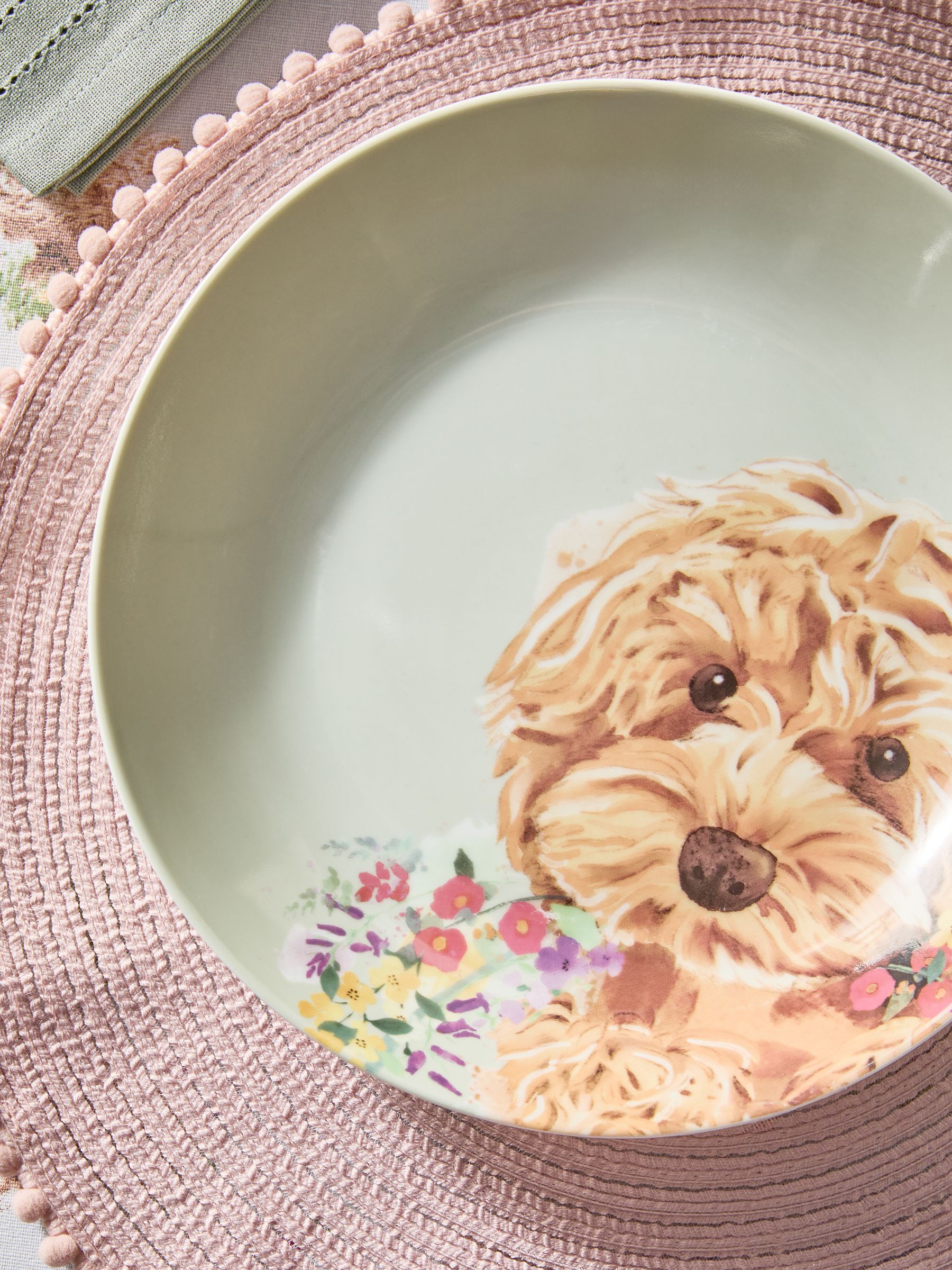 Set of 4 Charlie The Cockapoo Dog Pasta Bowls