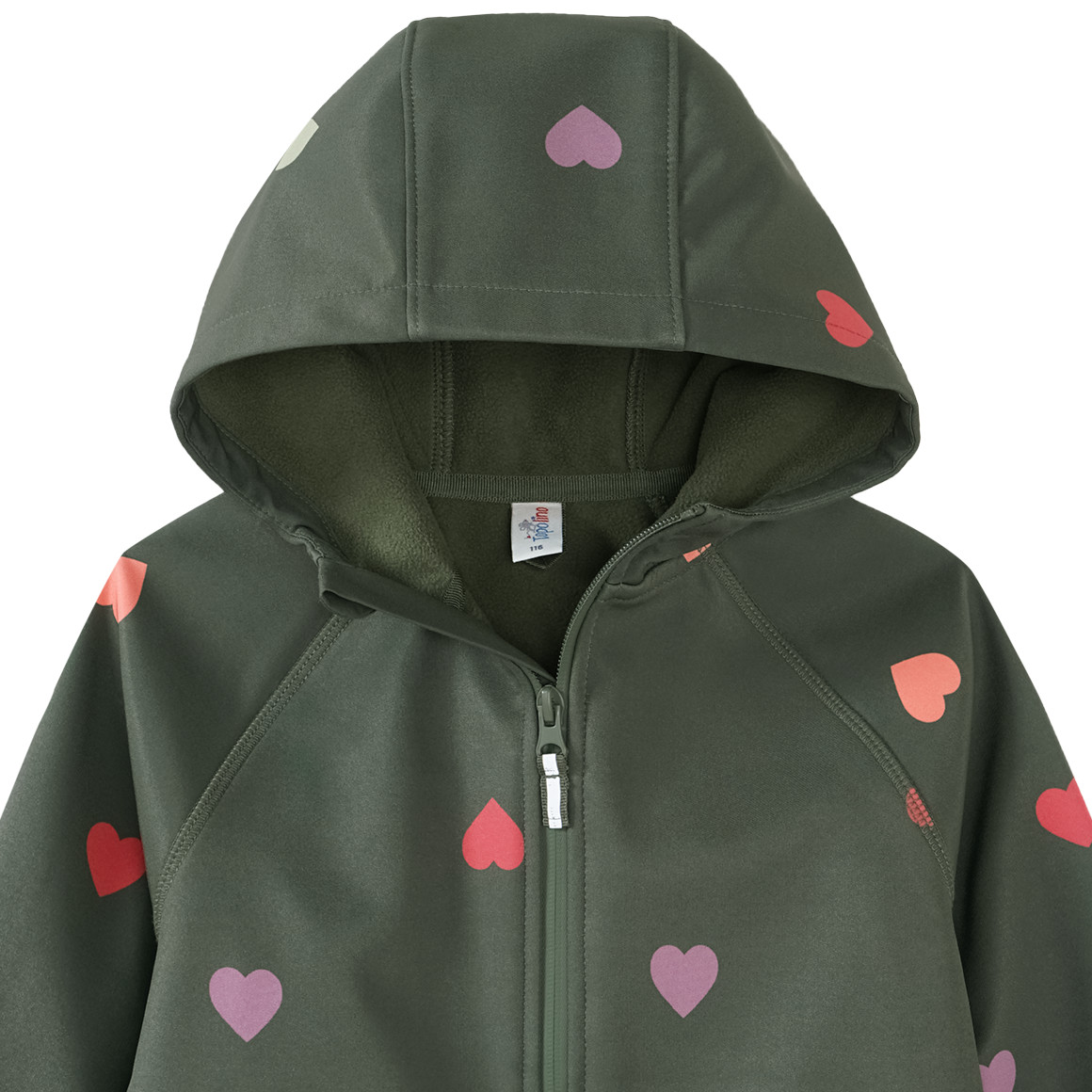 Topolino Mädchen Softshelljacke mit Herz-Allover dunkelgrün