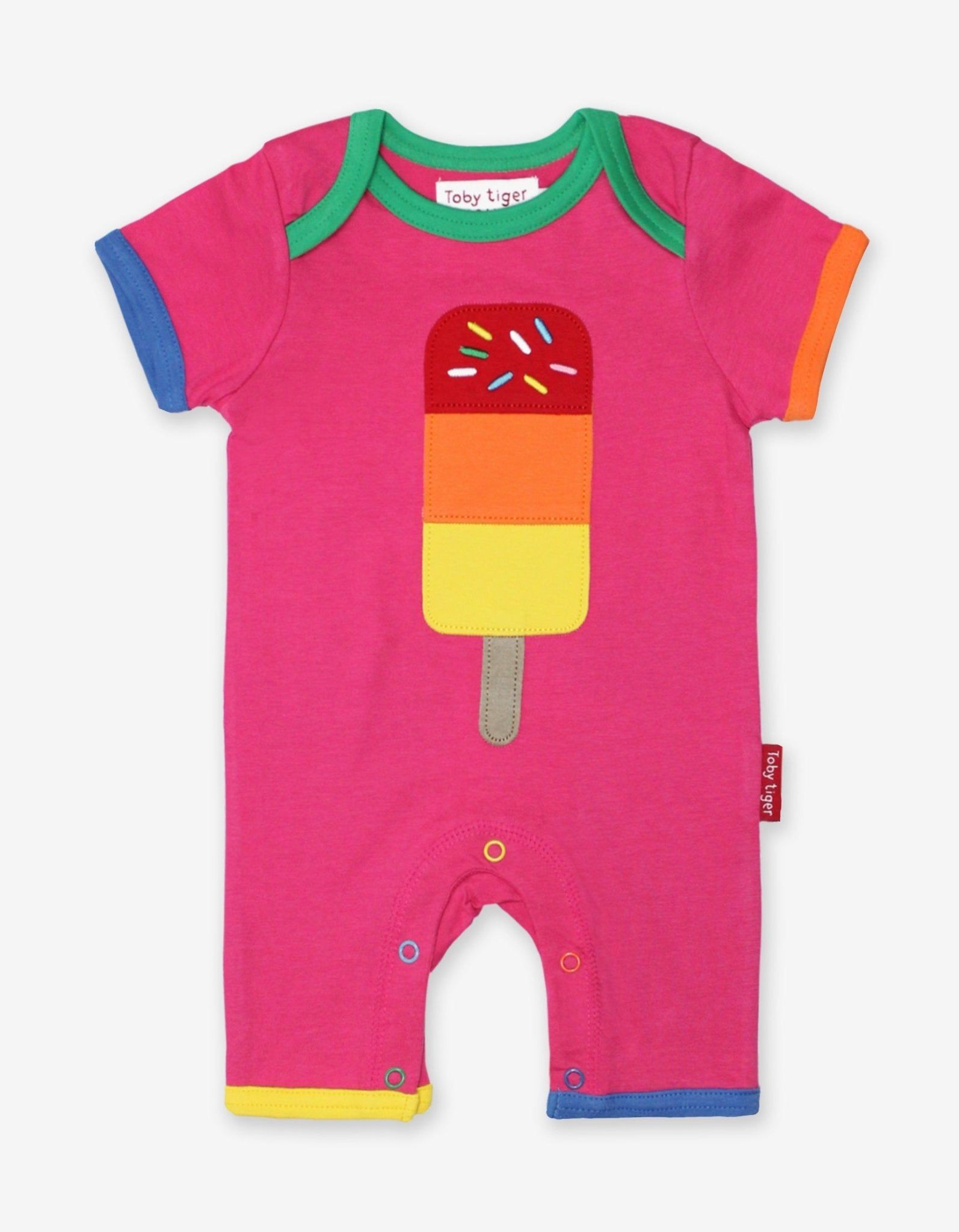 Toby Tiger Sommer Strampler mit Lolli Applikation