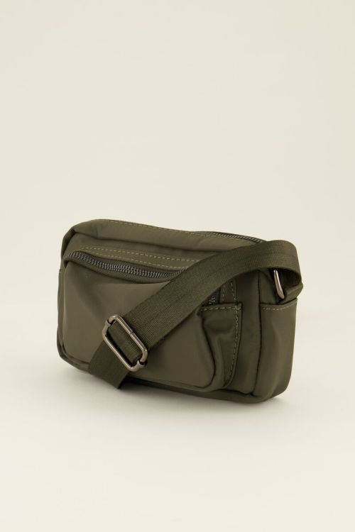 Groene crossbody tas met voorvak