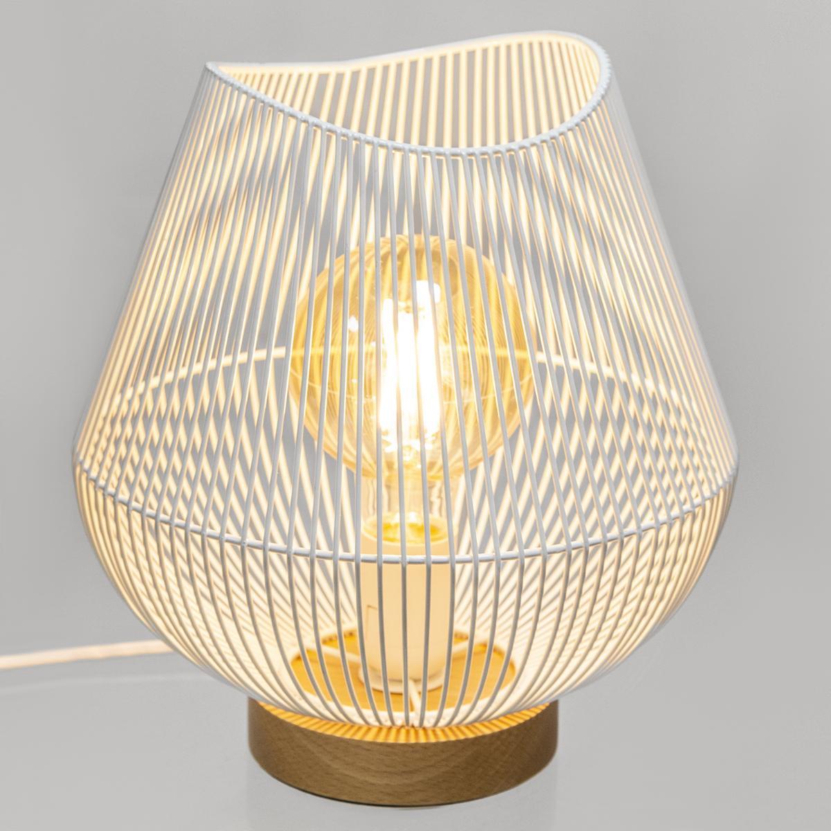 LAMPE METAL FIL BLANC JENA H.28CM