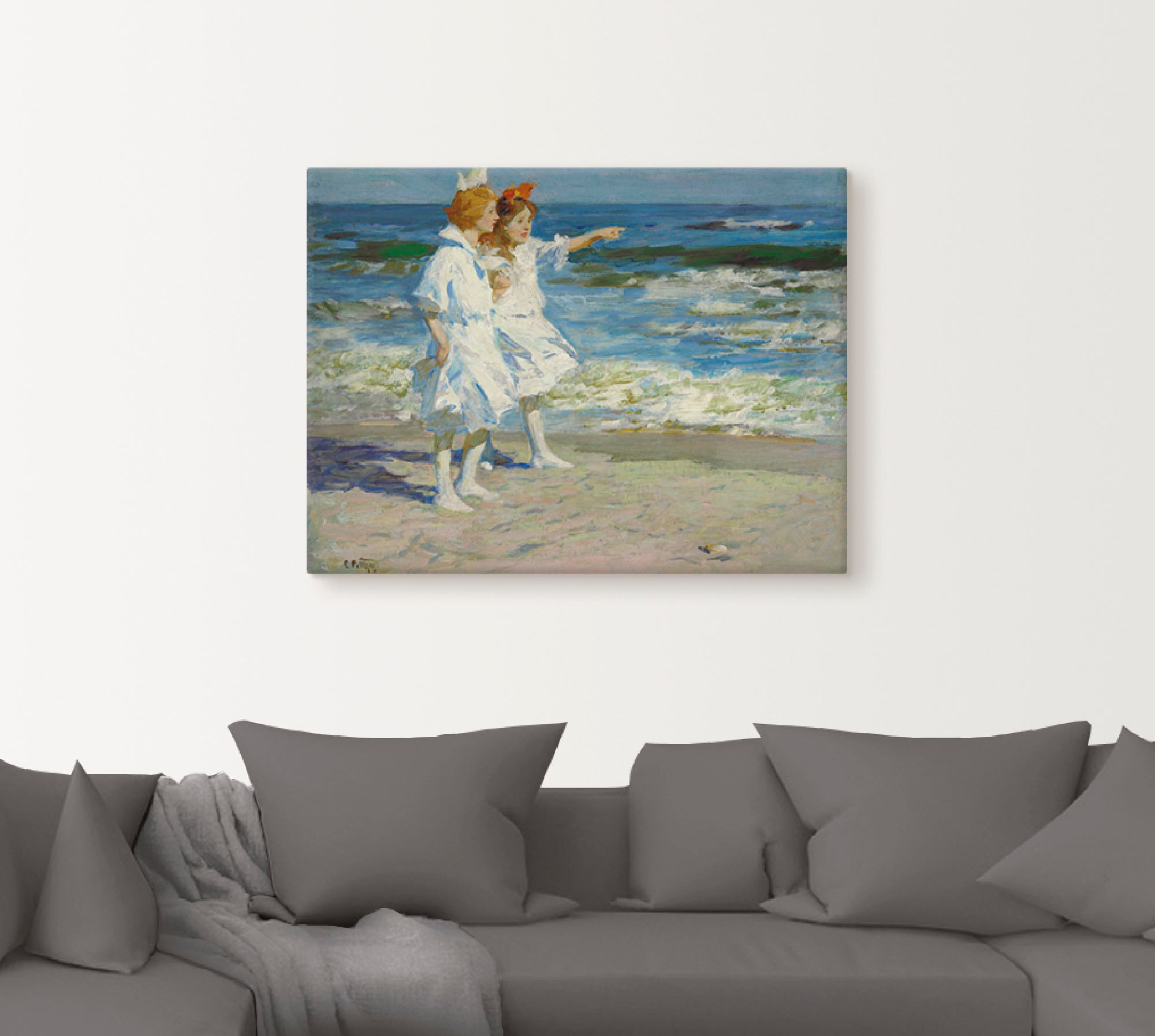 Artland Leinwandbild »Mädchen am Strand.« Kind 1 Stk. tlg. als Leinwandbild, Wandaufkleber in verschied. Grössen