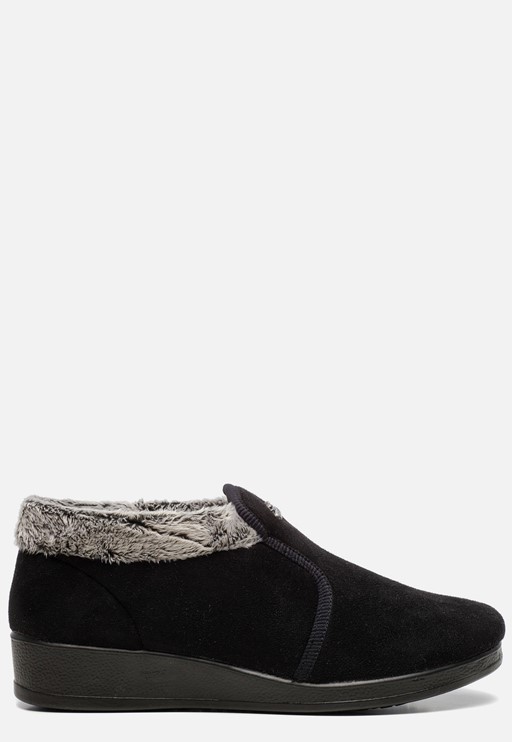 Fly Flot Pantoffels zwart Textiel