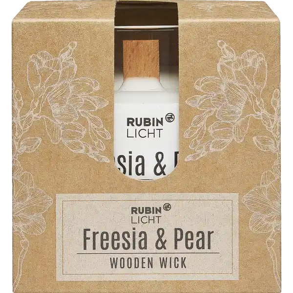 Kleines Duftglas mit Holzdeckel Freesia & Pear