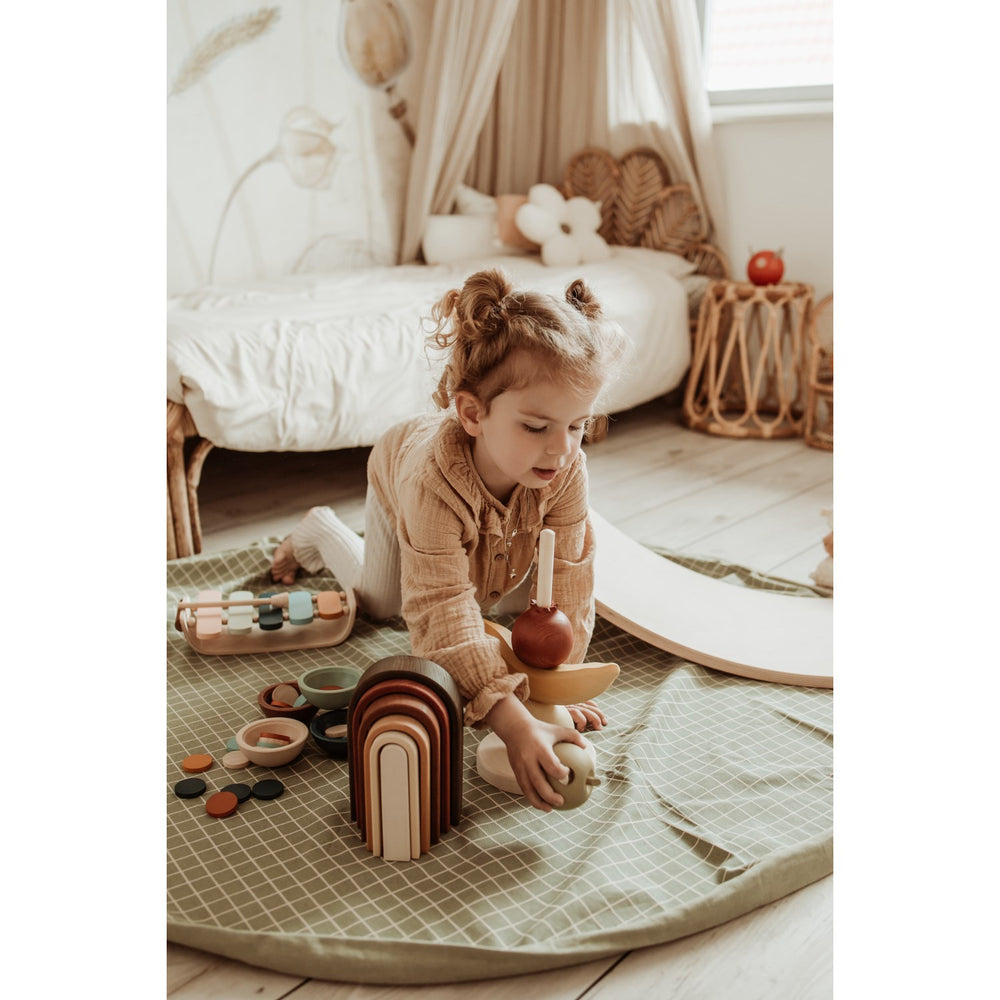 Køb Play&Go Organic Grid Green 2-in-1 Playmat