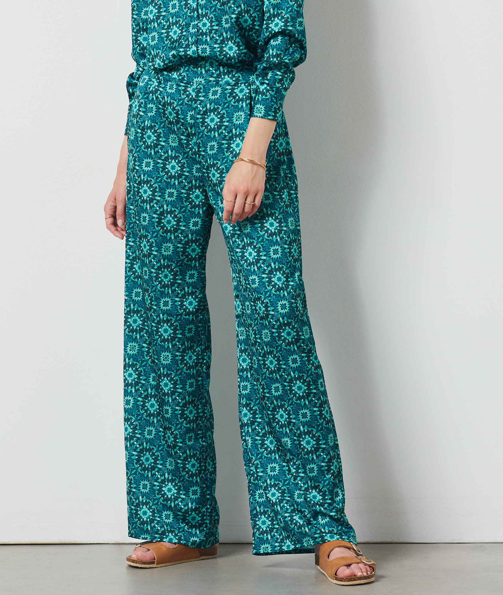 Pantalon fluide satiné