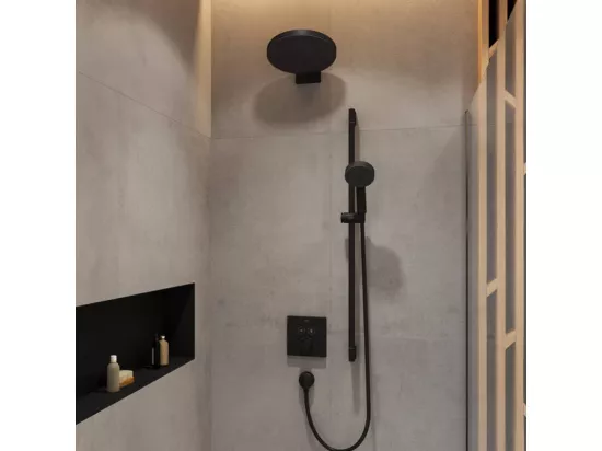 Façade pour mitigeur thermostatique encastré HANSGROHE ShowerSelect avec 2 fonctions noir mat