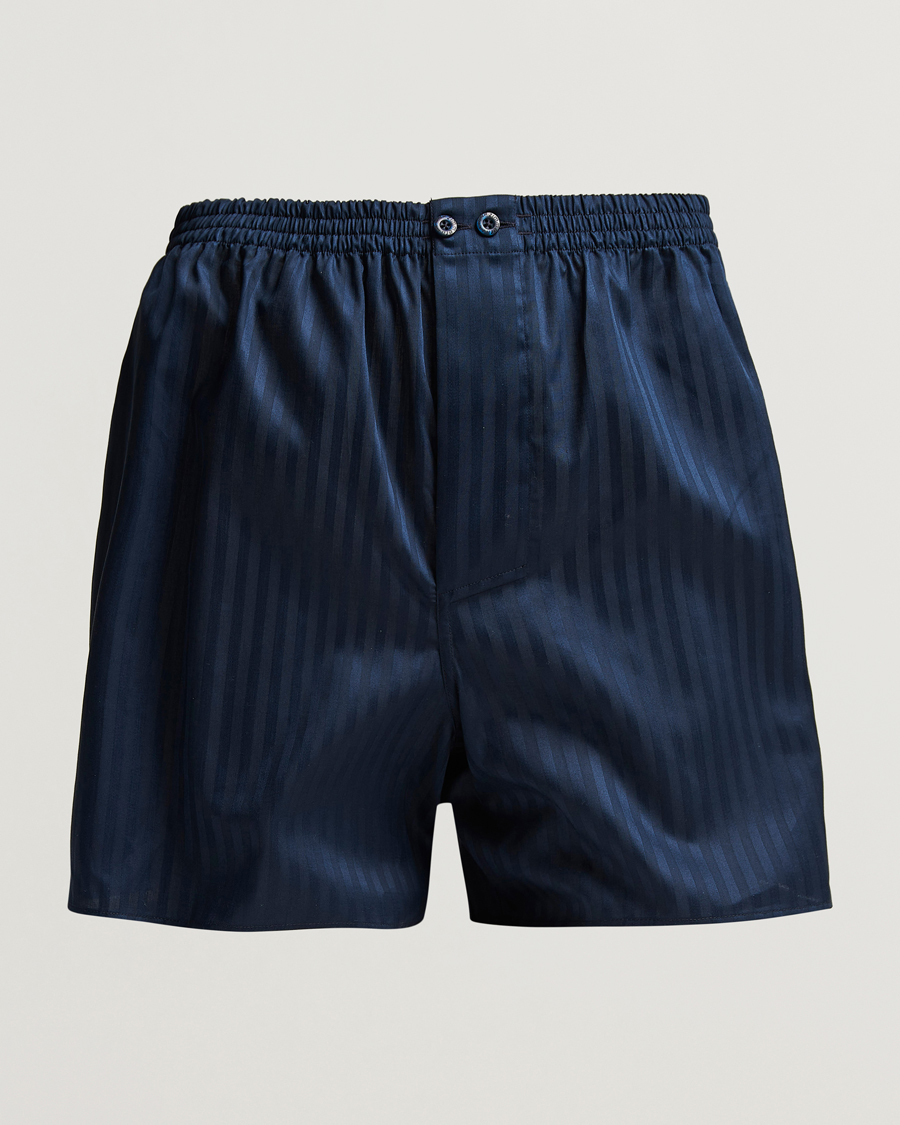 Zimmerli of Switzerland Mercerized Cotton Boxer Shorts Navy