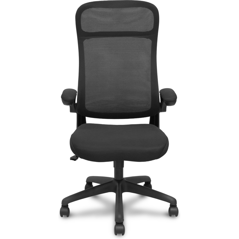 Chaise de bureau Opti524 avec dossier en maille noire et assise en tissu noir