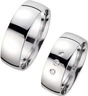 Trouwringen witgoud met Diamanten breedte 7 mm