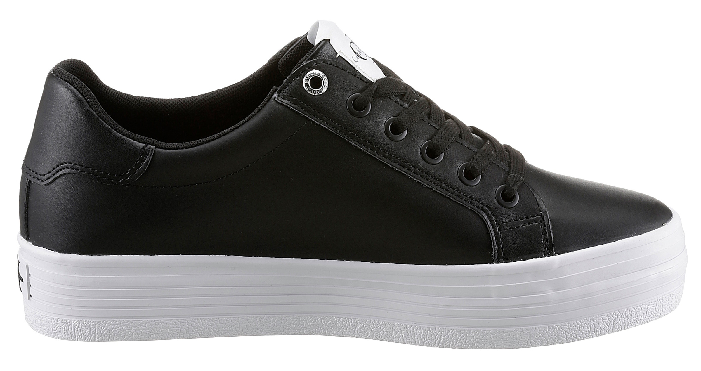Calvin Klein Jeans Plateausneaker »VULC FLATFORM LACEUP LOW LTH«  weicher Schaftrandpolsterung, Freizeitschuh, Halbschuh, Schnürschuh
