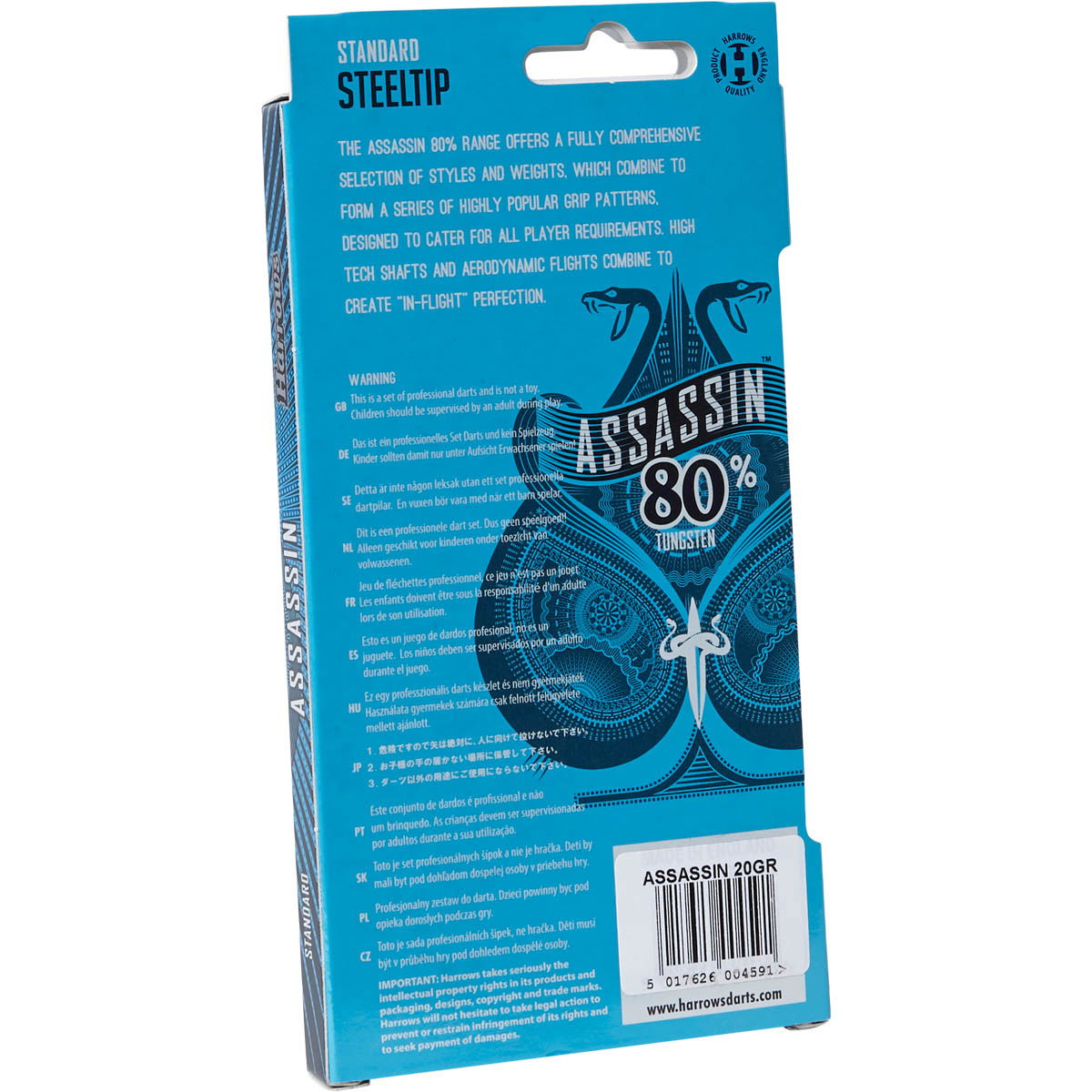 Harrows Assassin 80% Tungsten Steeltip Dartpile