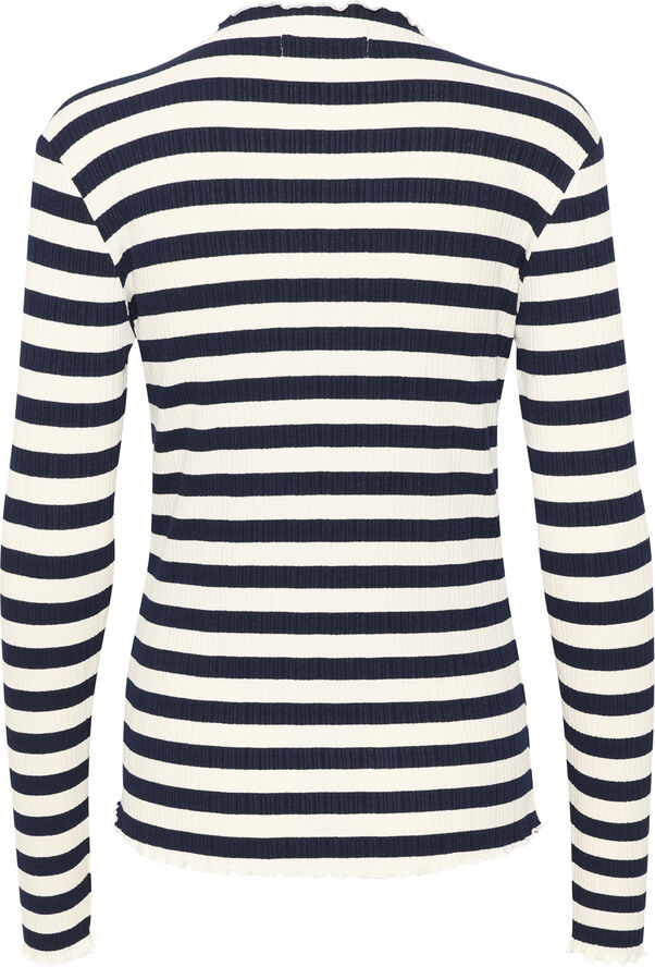Karen by Simonsen CandaceKB Big Stripe LS Egret/night sky stripe