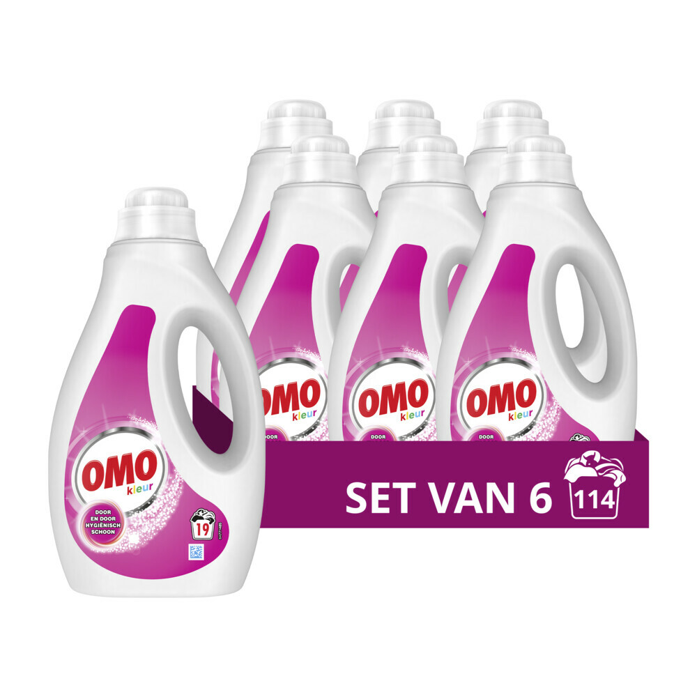 6x OMO Vloeibaar Wasmiddel Kleur 19 Wasbeurten950 ml