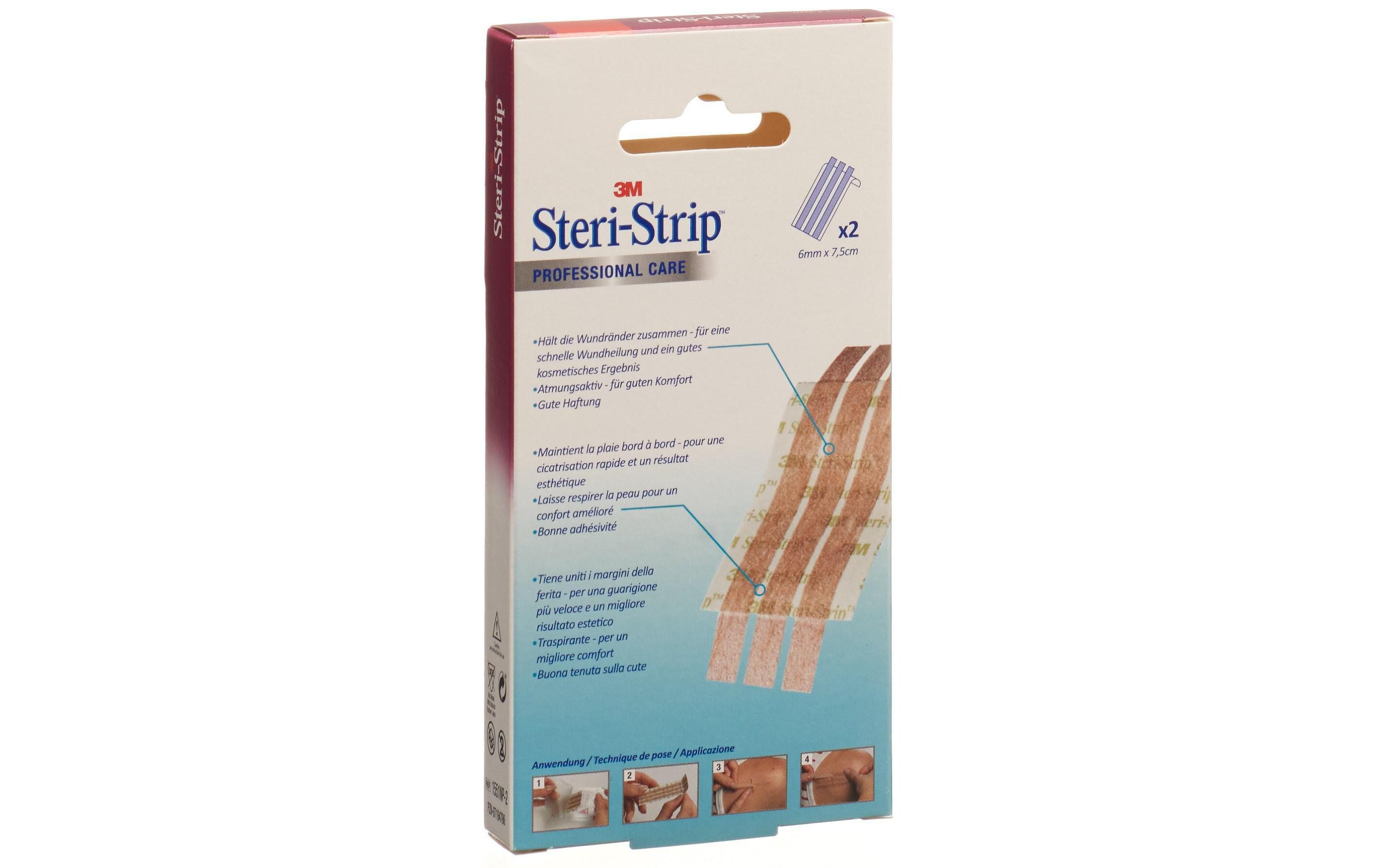 Wundverschluss-Streifen natur 6 x 75 mm, 6 StückProfessionelle Wundnahtstreifen