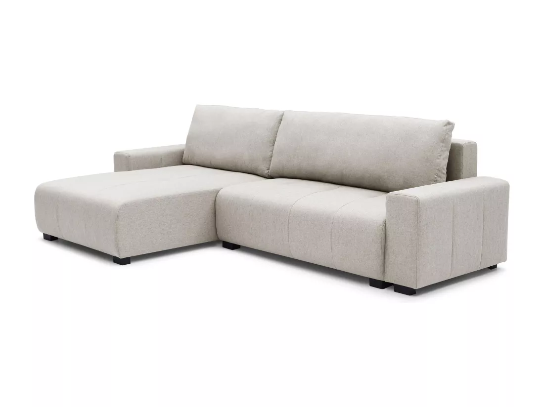 Canapé d'angle convertible élégant Malone Tissu Beige