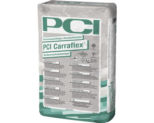 PCI Carraflex® vervormbare dunbedmortel voor natuursteenbekleding wit C2FTE-S1 25 kg