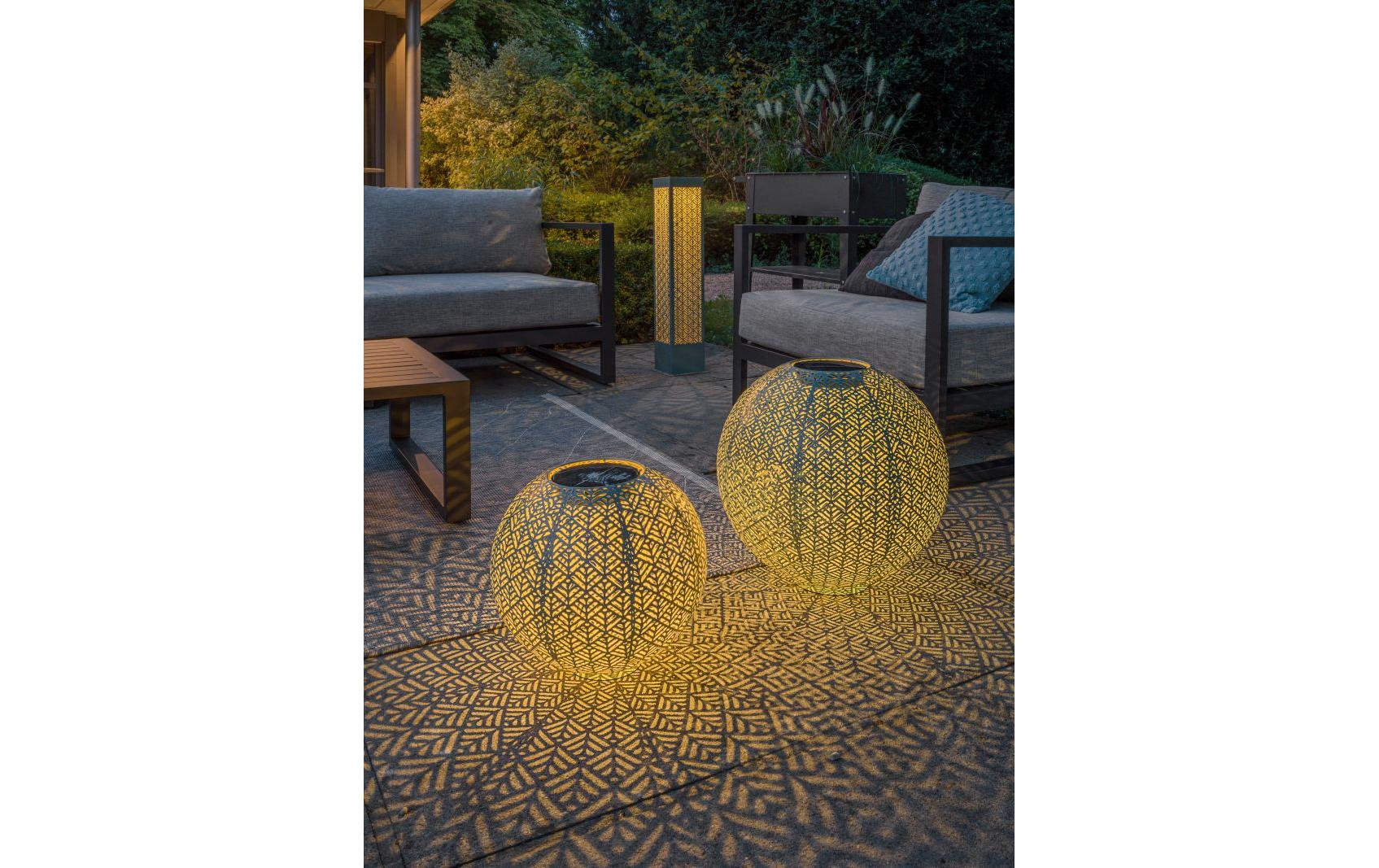 Windlicht Solar Antic Pillar Sofia, 78 cm, AquaSolarleuchte zum Aufstellen