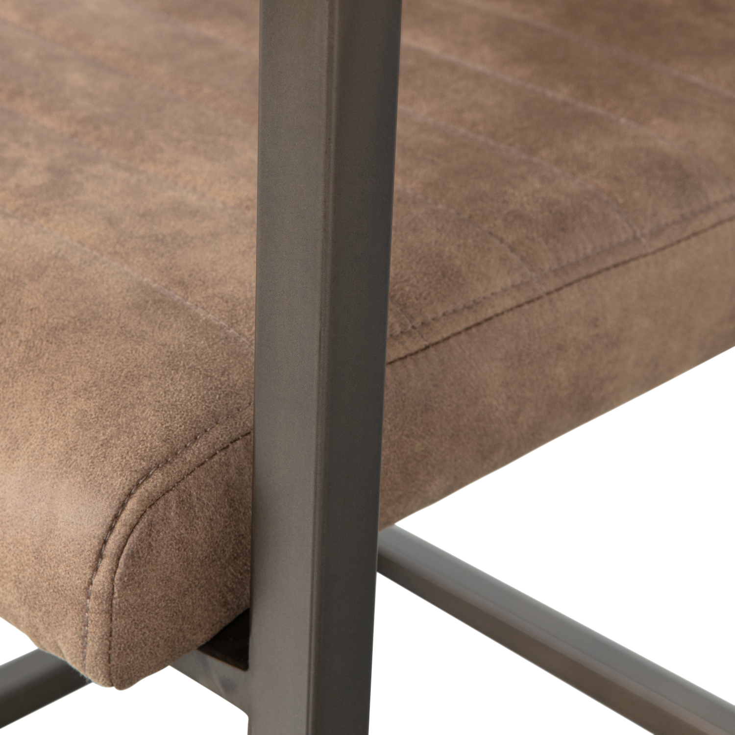 WOOOD Bas Eetkamerstoelen - Leerlook - Taupe - Set van 6