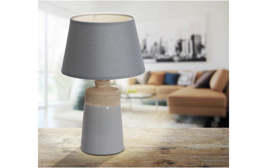 Tischleuchte «Talia» h: 31 cm GrauTischlampe aus Keramik