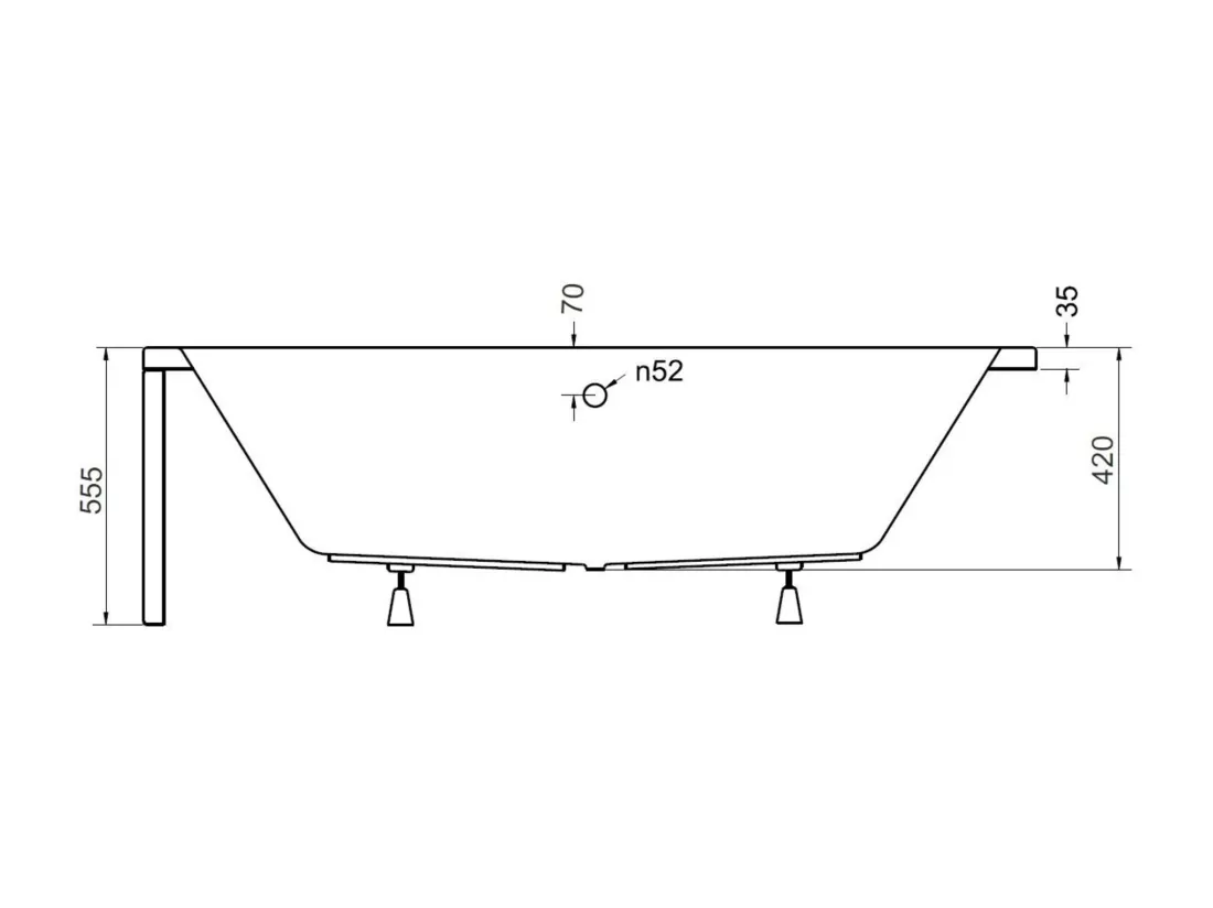 Baignoire QUADRO 170-175-180-190 cm - Dimensions: 180cm