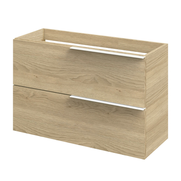 Tiger badmeubelset Pocket 100 cm met 2 lades Naturel Eik incl. looppoten