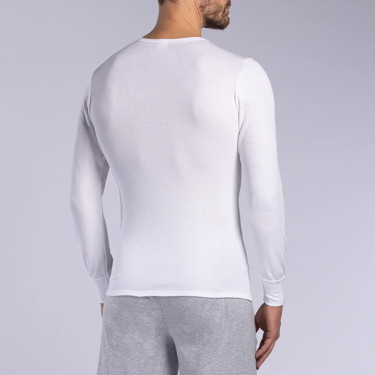 T-shirt manches longues thermique homme blanc cassé