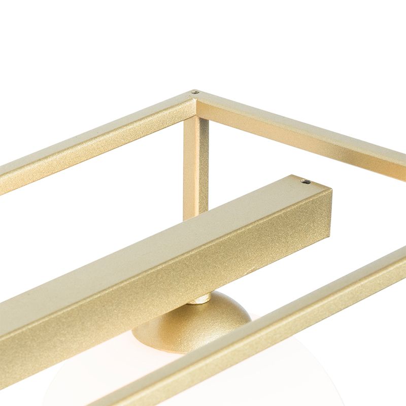 Design hanglamp goud met wit glas 4-lichts - Aniek