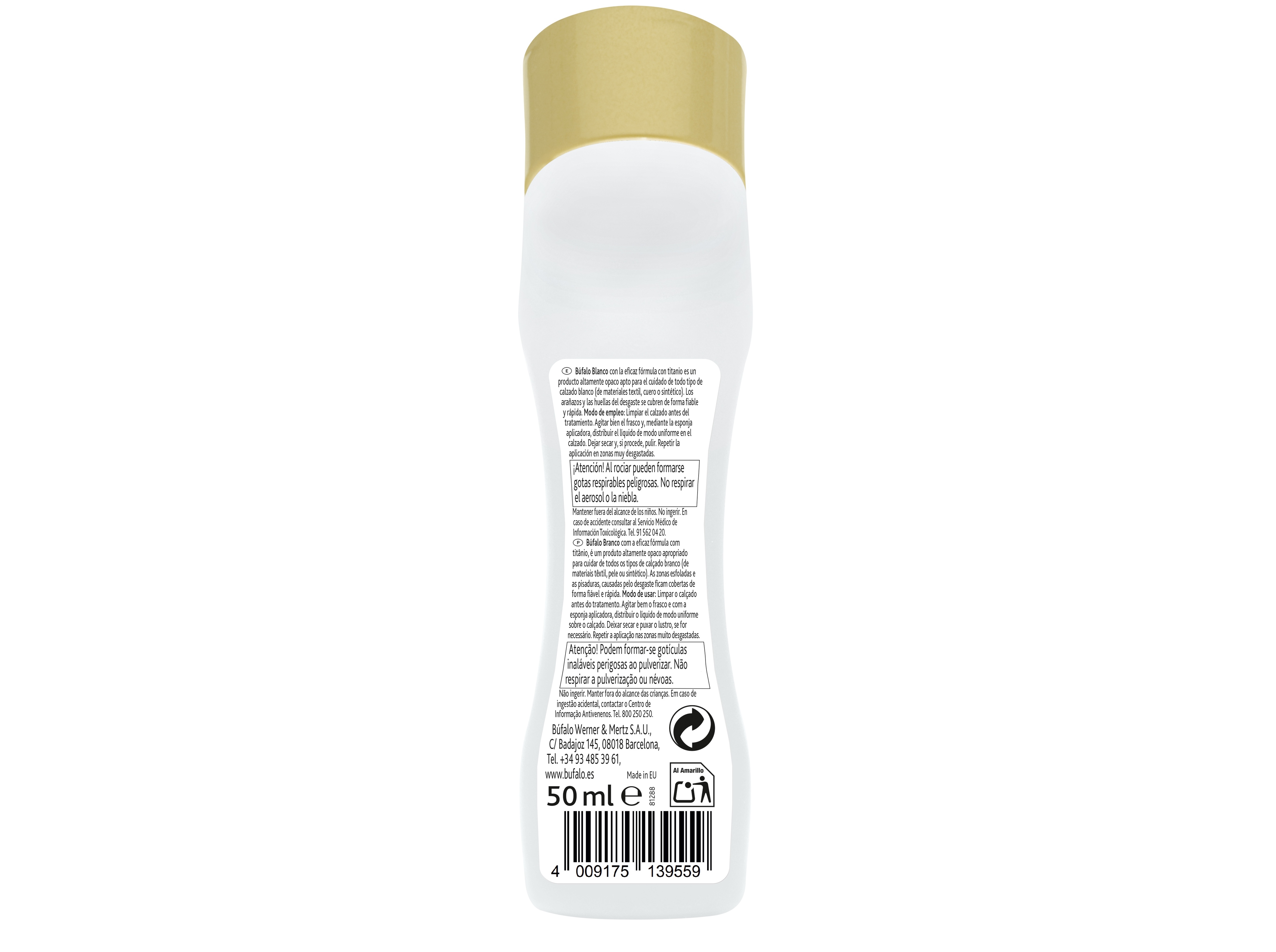 AUTOBRILHANTE CALÇADO COM ESPONJA BRANCO BÚFALO 50ML